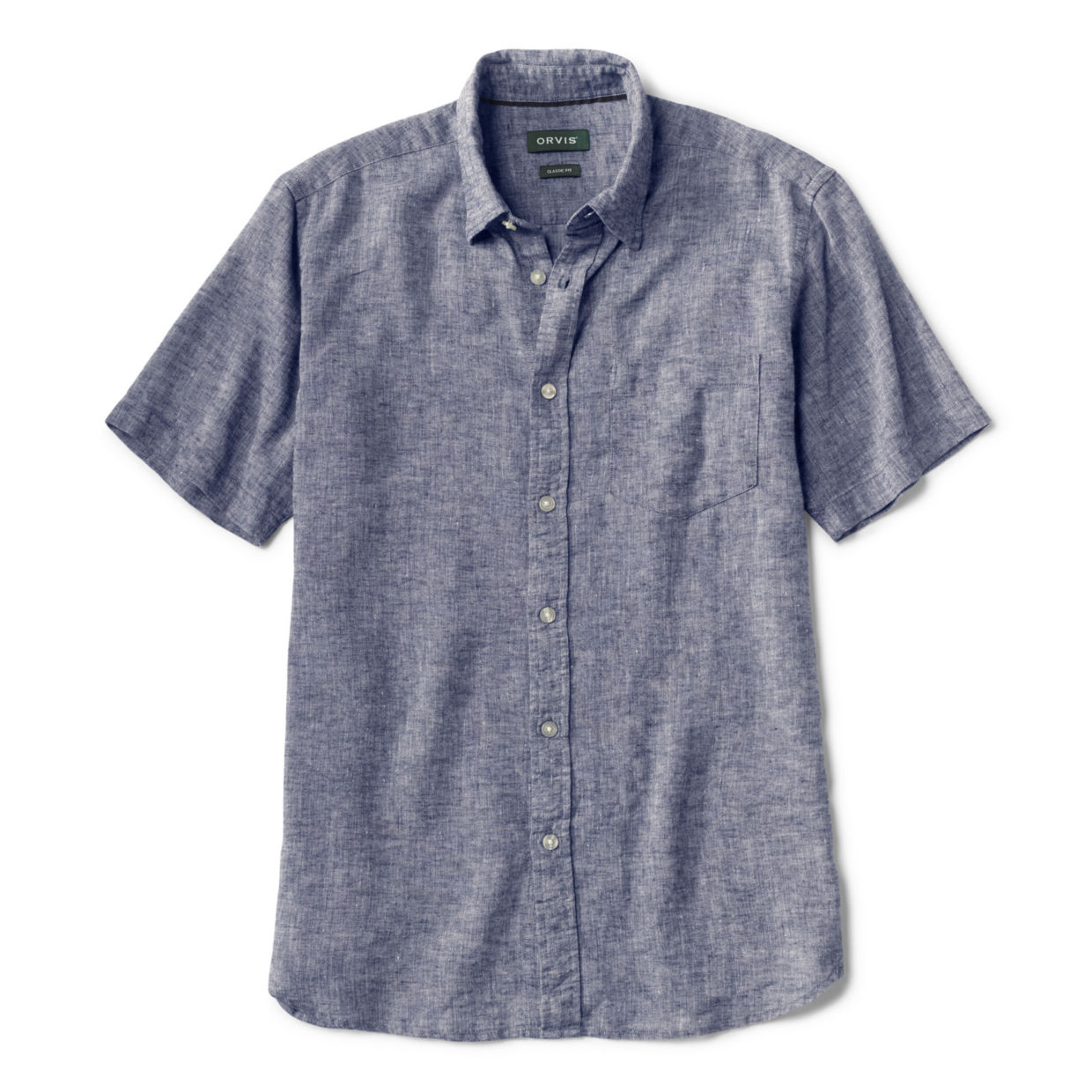 Men's Pure Linen Short-Sleeved Shirt Navy Chambray Size 2XL Orvis