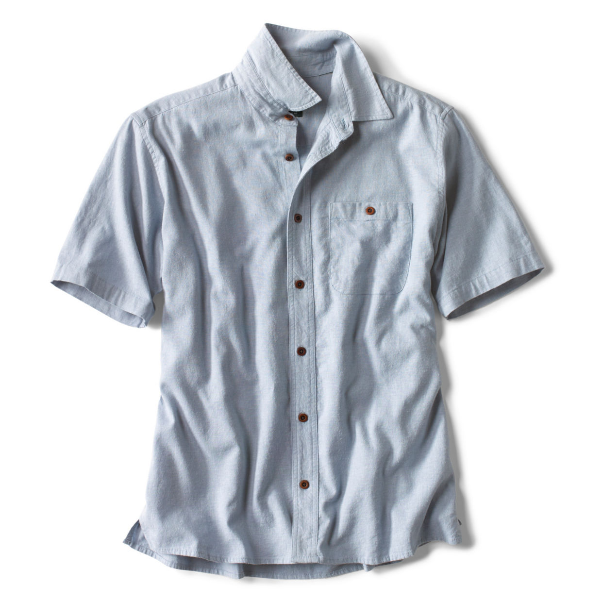 Men's Hemp/TENCEL Stretch Short-Sleeved Shirt Blue/Grey Size Medium Hemp/Tencel/Lyocell Orvis