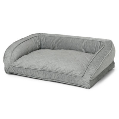 Orvis ComfortFill Eco trade; Bolster Dog Bed Grey Tweed 