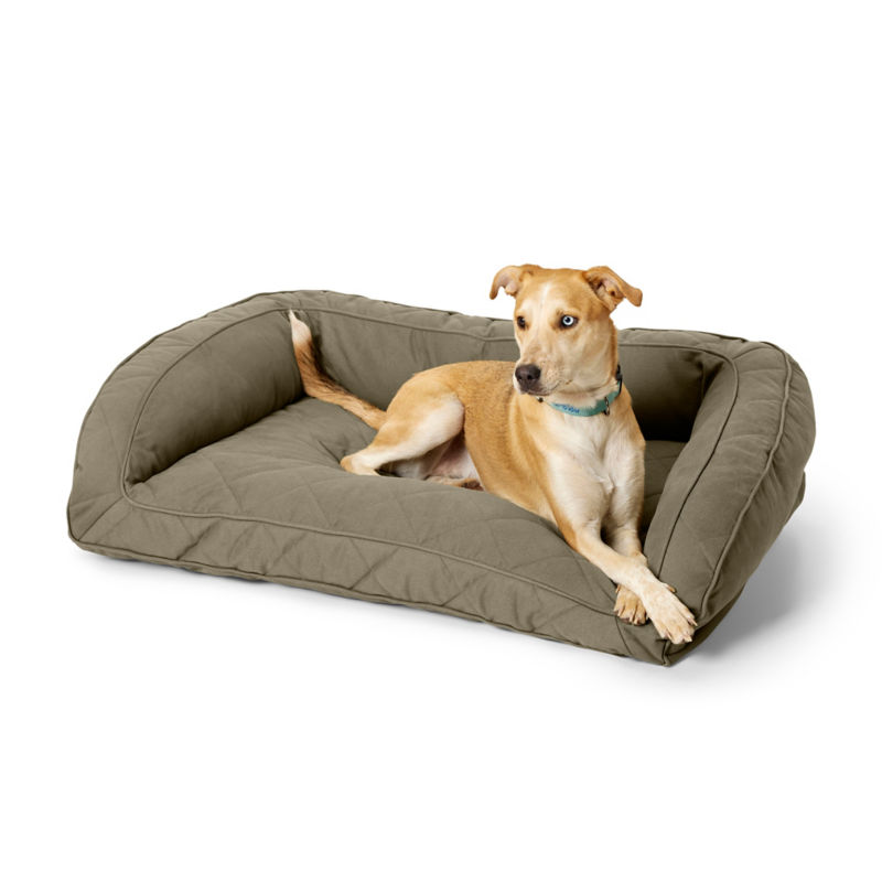 Orvis ComfortFill-Eco™ Bolster Dog Bed Dark Green 