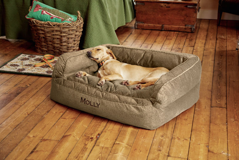 Orvis ComfortFill-Eco™ Couch Dog Bed Brown Tweed 