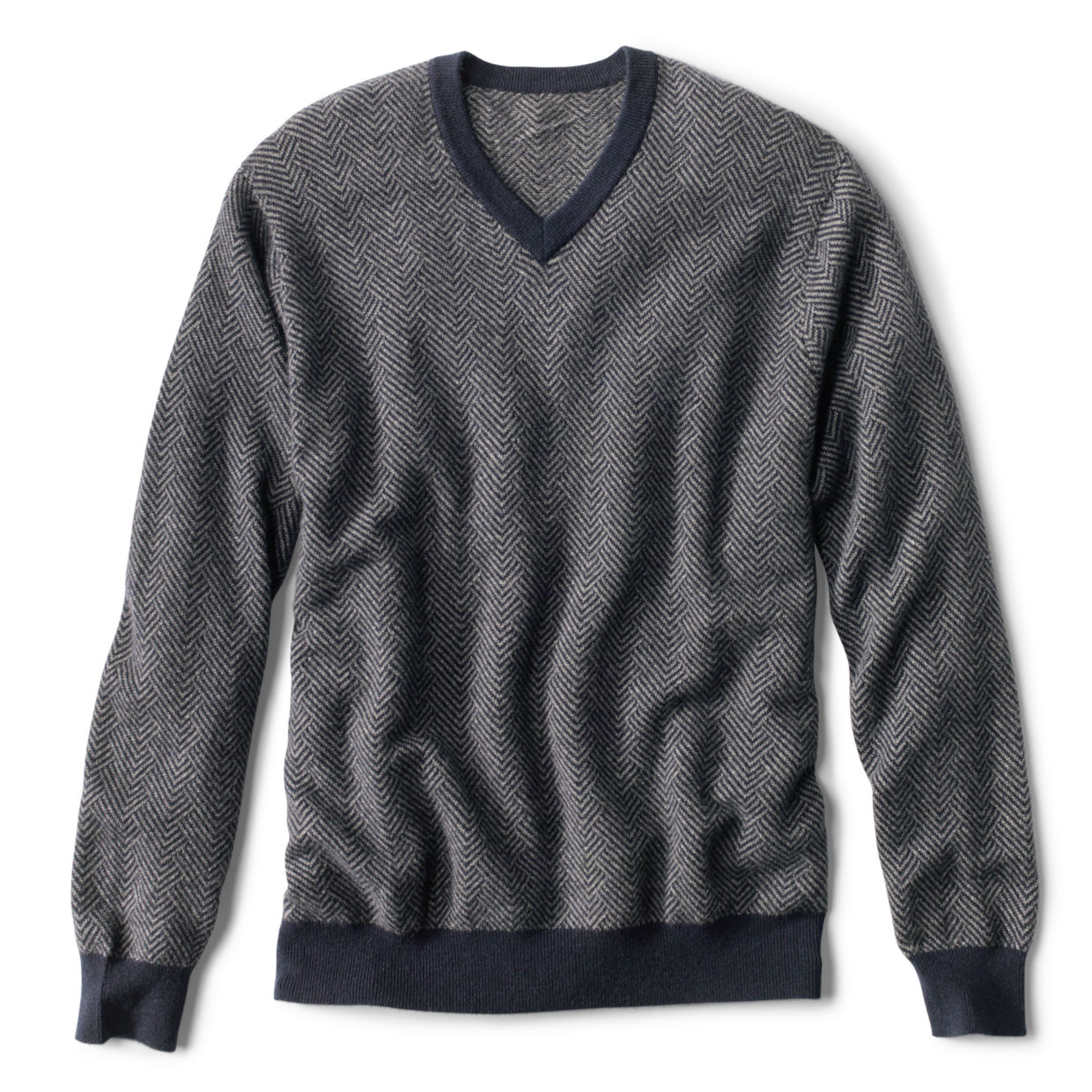 Broken-Herringbone Cashmere Sweater