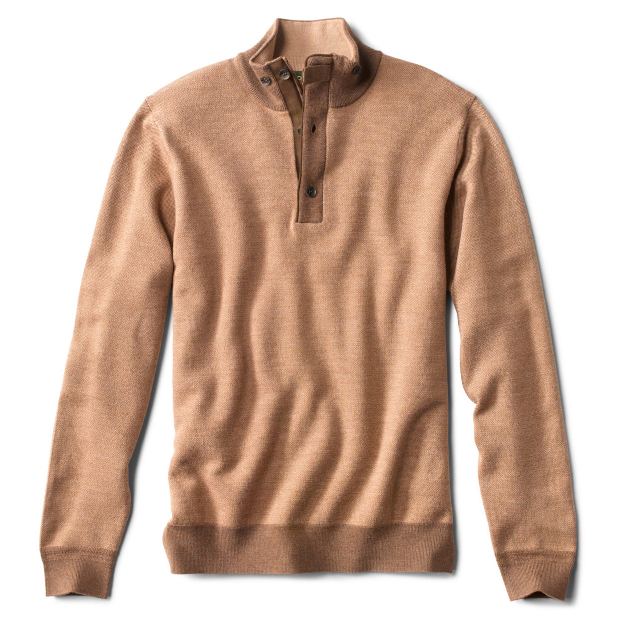 Image of Birdseye Zip Button Mockneck Sweater