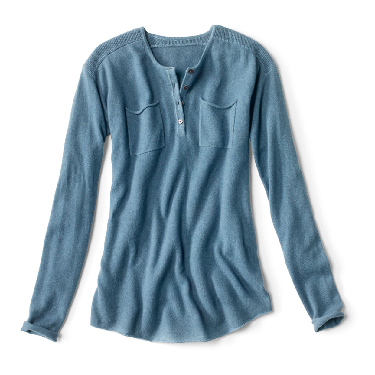 Image of Garment-Dyed Cashmere Henley Sweater