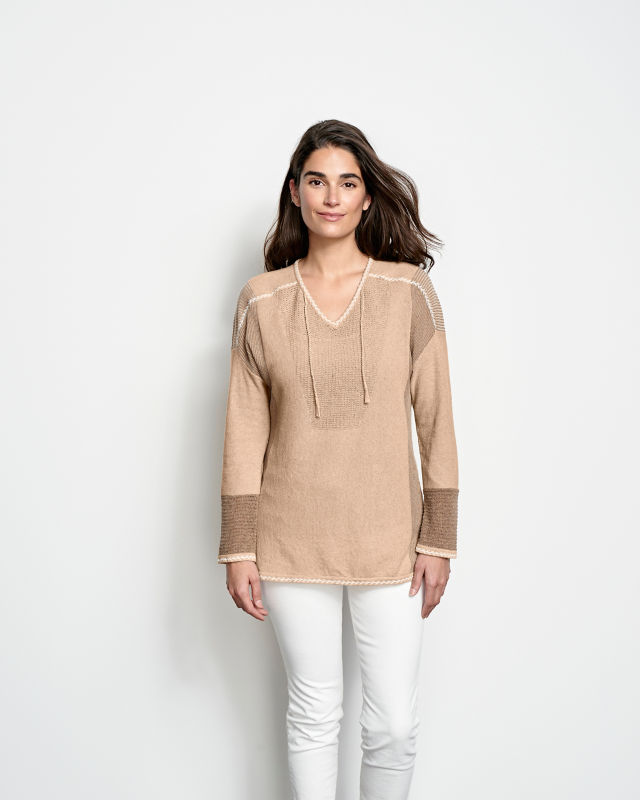 Pintucked Linen-Blend Sweater