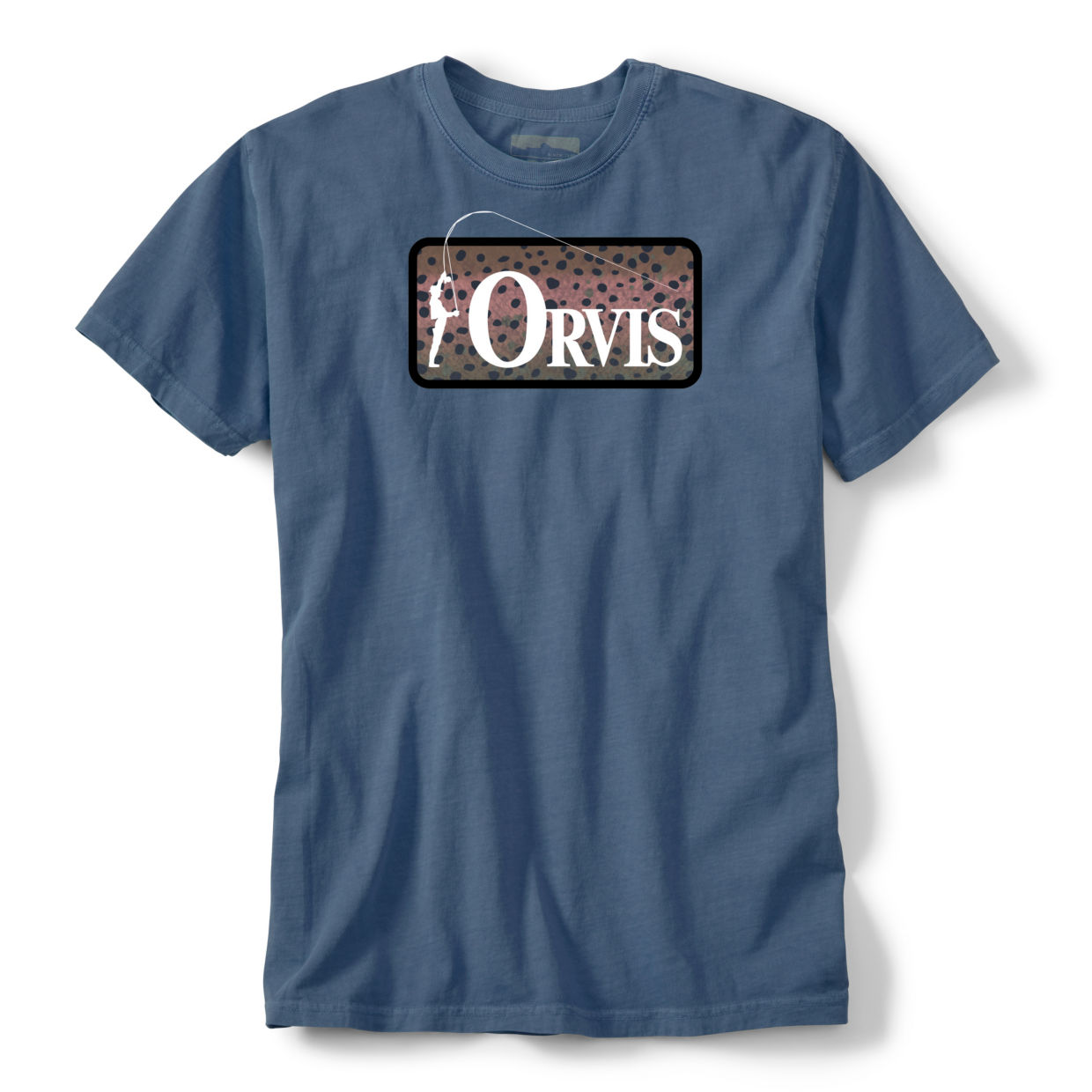Men's Orvis Bent Rod Badge T-Shirt Indigo Size 2XL Cotton