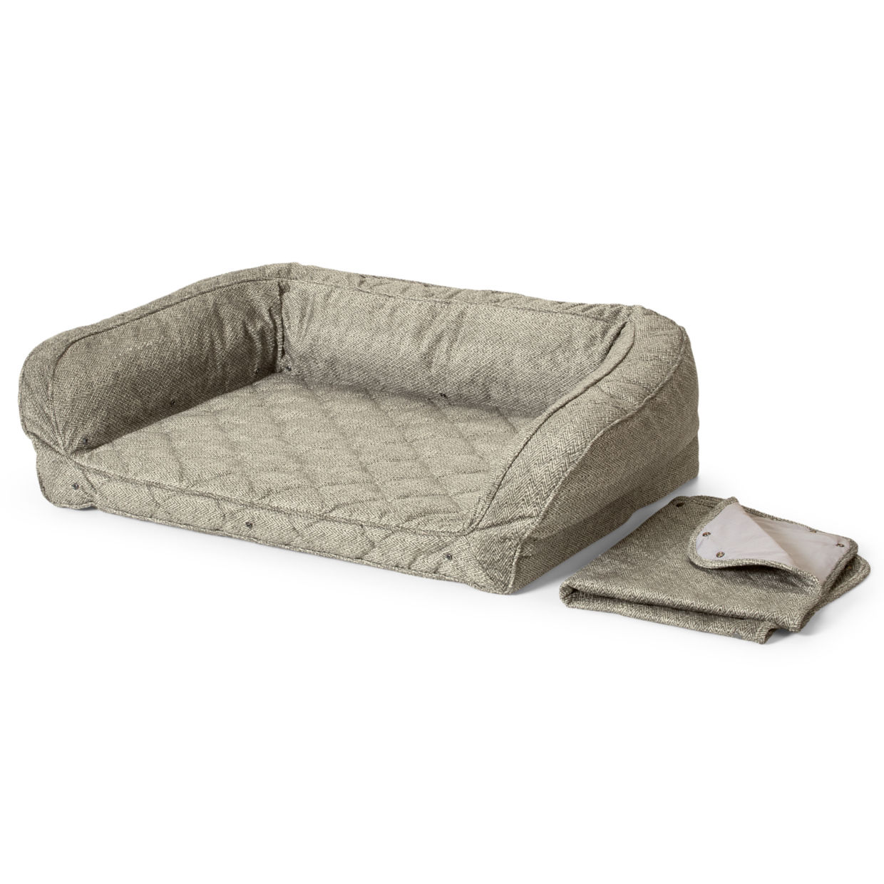 Orvis AirFoam Bolster Dog Bed with Snap-Off Pads