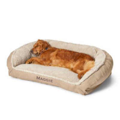 Orvis ComfortFill Eco trade; Bolster Dog Bed with Fleece Khaki 