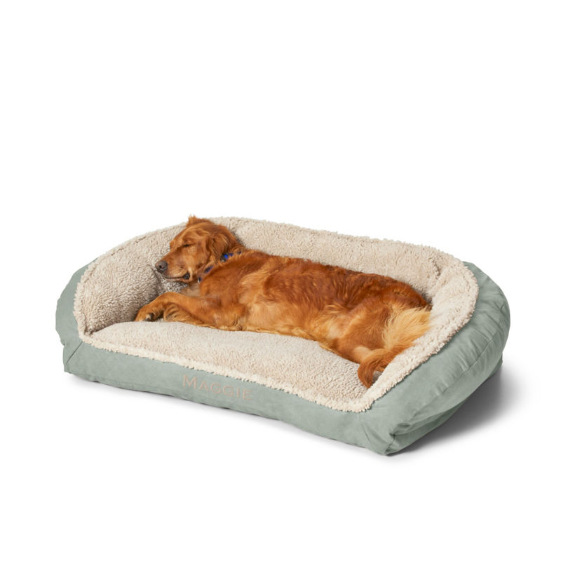 Orvis ComfortFill-Eco™ Bolster Dog Bed with Fleece Basil 