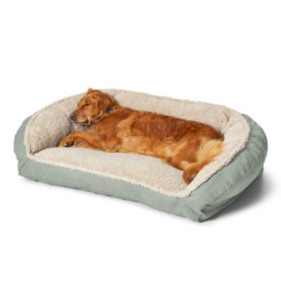 Orvis ComfortFill Eco trade; Bolster Dog Bed with Fleece Basil 