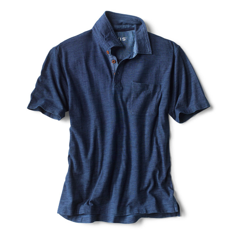 Men's Indigo Stripe Polo Shirt Size Medium Cotton Orvis (195433211663 Clothing Shirts & Tops) photo