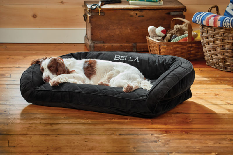 Orvis ComfortFill-Eco™ Bolster Dog Bed Slate 