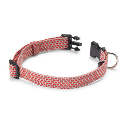 Braided Dog Collar and Climbing Rope Leash Gray/Red 