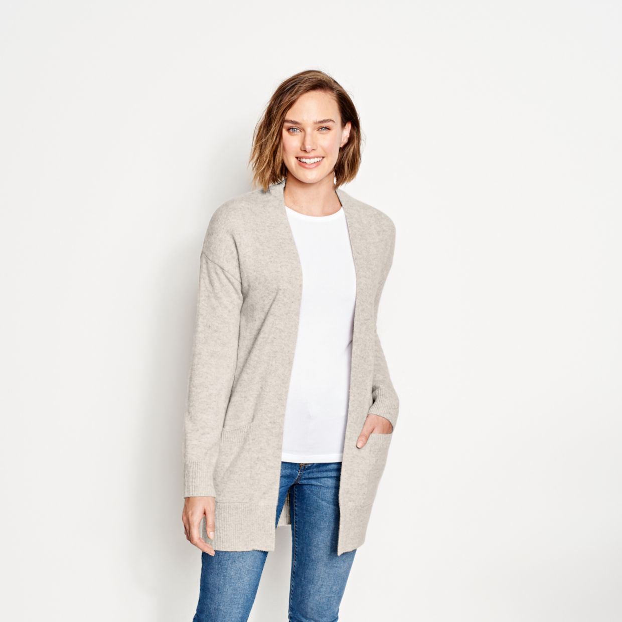 Cashmere Open Front Cardigan Sweater