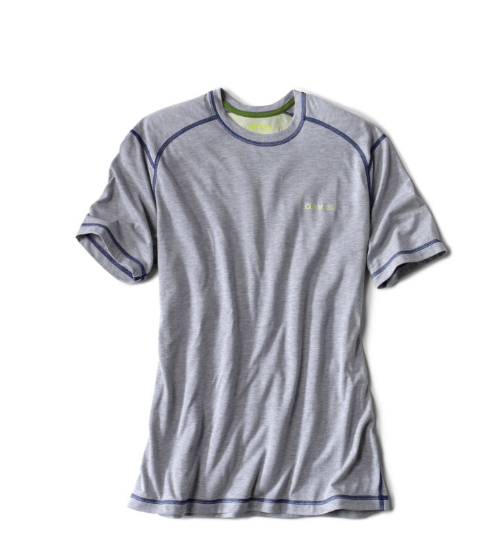 Men's drirelease® Short-Sleeved Crew Neck T-Shirt Light Gray Size Medium Cotton/Polyester Orvis (713506636085 Clothing Shirts & Tops) photo