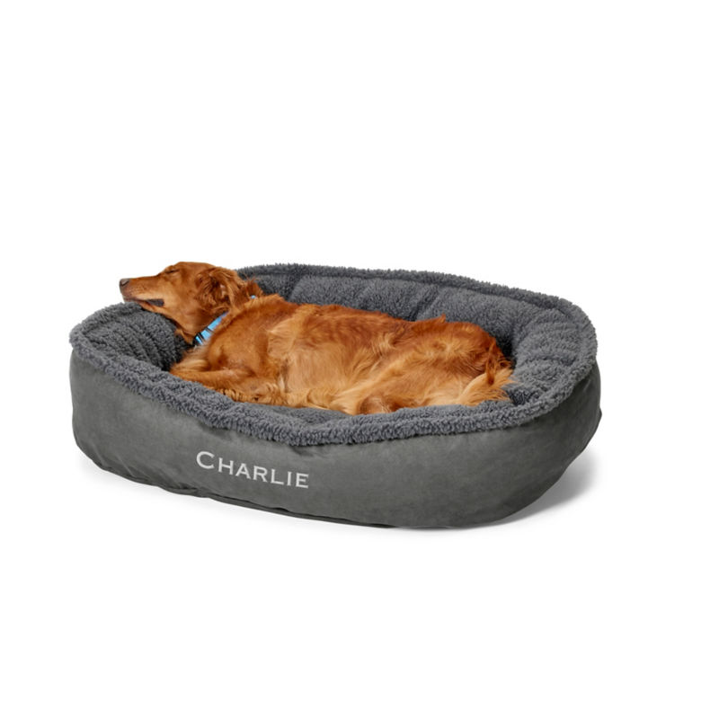 ComfortFill-Eco™ Wraparound Dog Bed with Fleece Gun Metal 
