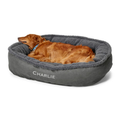 ComfortFill Eco trade; Wraparound Dog Bed with Fleece Gun Metal 