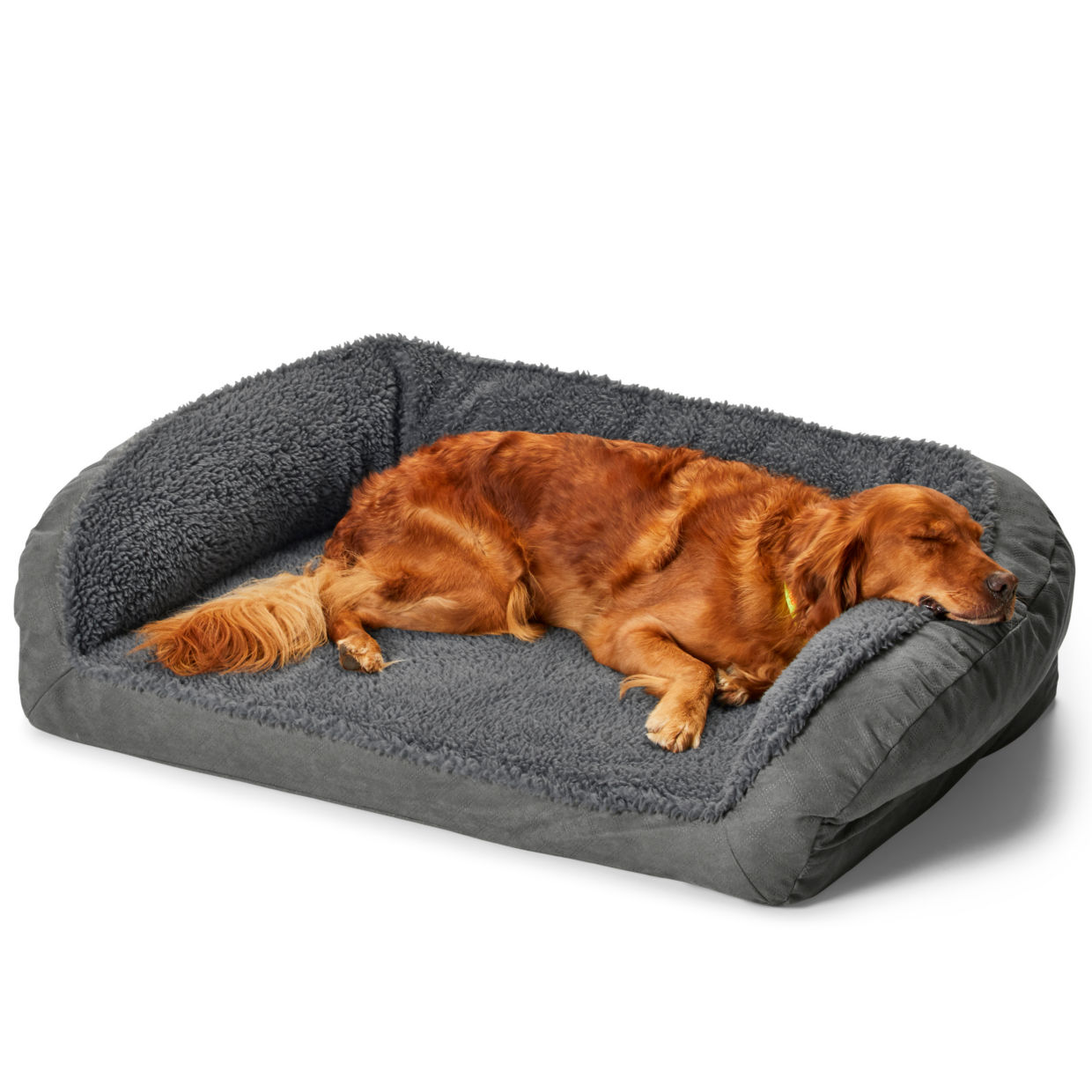 Orvis AirFoam Bolster Dog Bed with Fleece