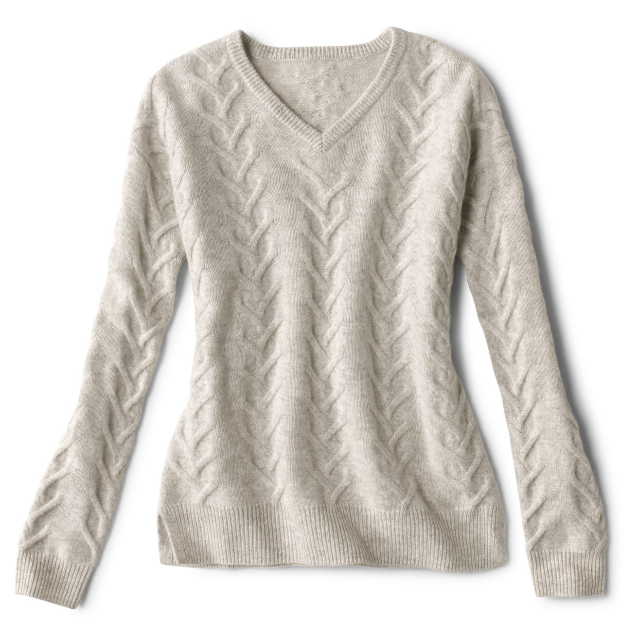 Cashmere Cable V-Neck Sweater