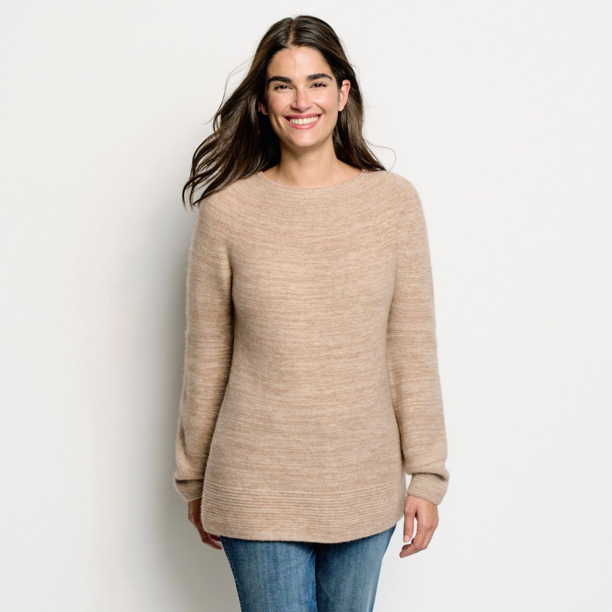 Natural Cashmere Seamless Tunic Sweater