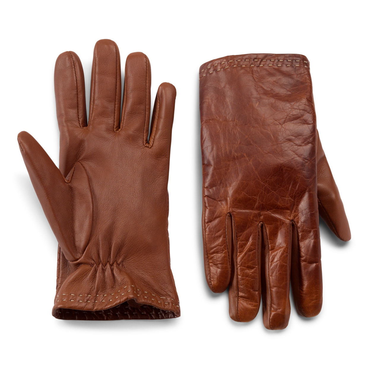 Klondike-Stitch Leather Gloves