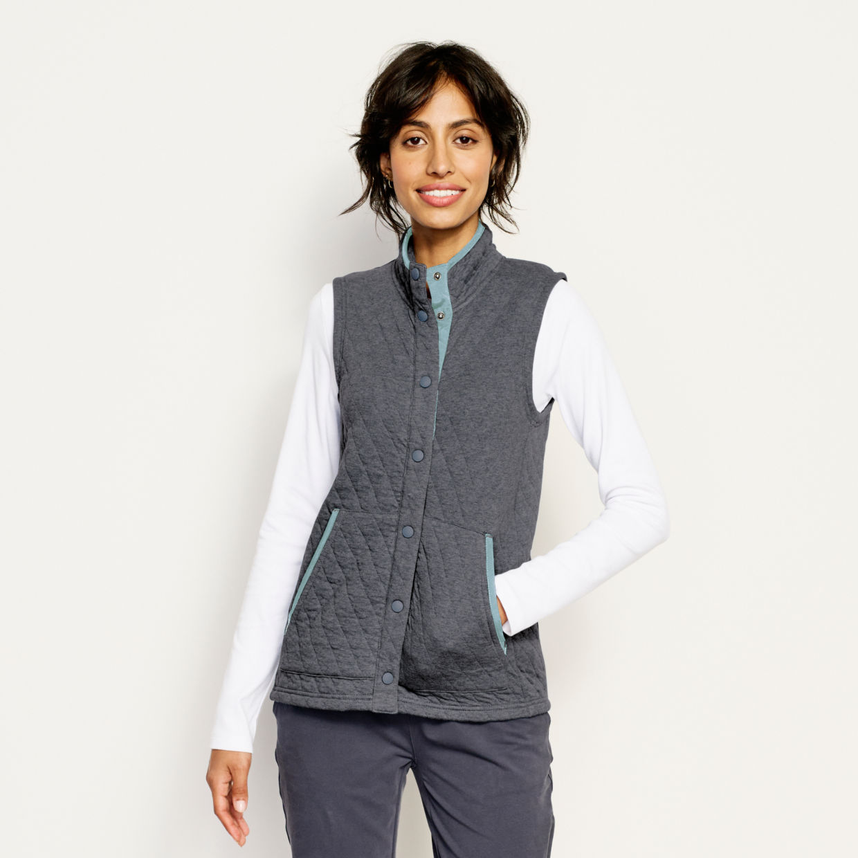 Women's Outdoor Jacquard Quilted Vest Sweatshirt Storm Size Xl Cotton Orvis
