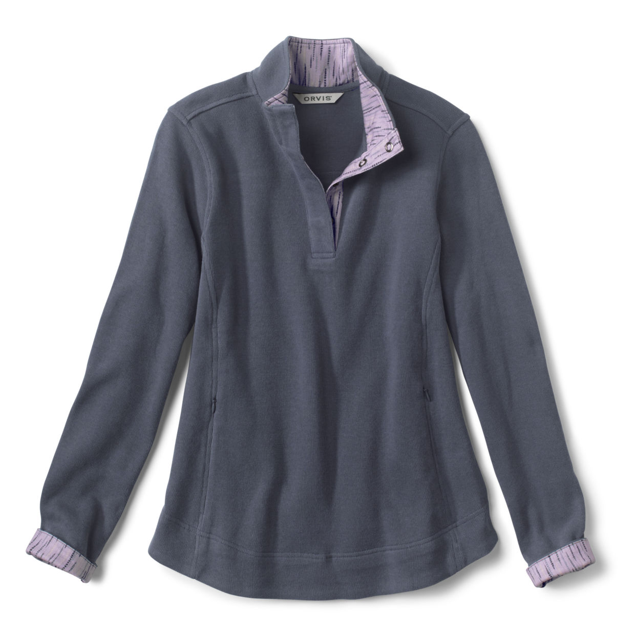 Women's Signature Softest Print-Trim Sweatshirt Carbon Size Xs Cotton Orvis