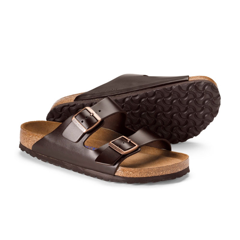 Men's Birkenstock® Arizona Soft Footbed Leather Sandals Brown Size 46