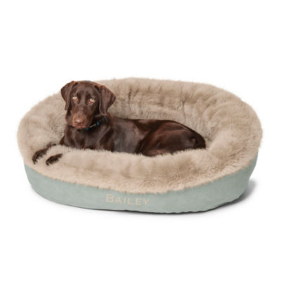 ComfortFill Eco trade; Fur Wraparound Dog Bed Basil 