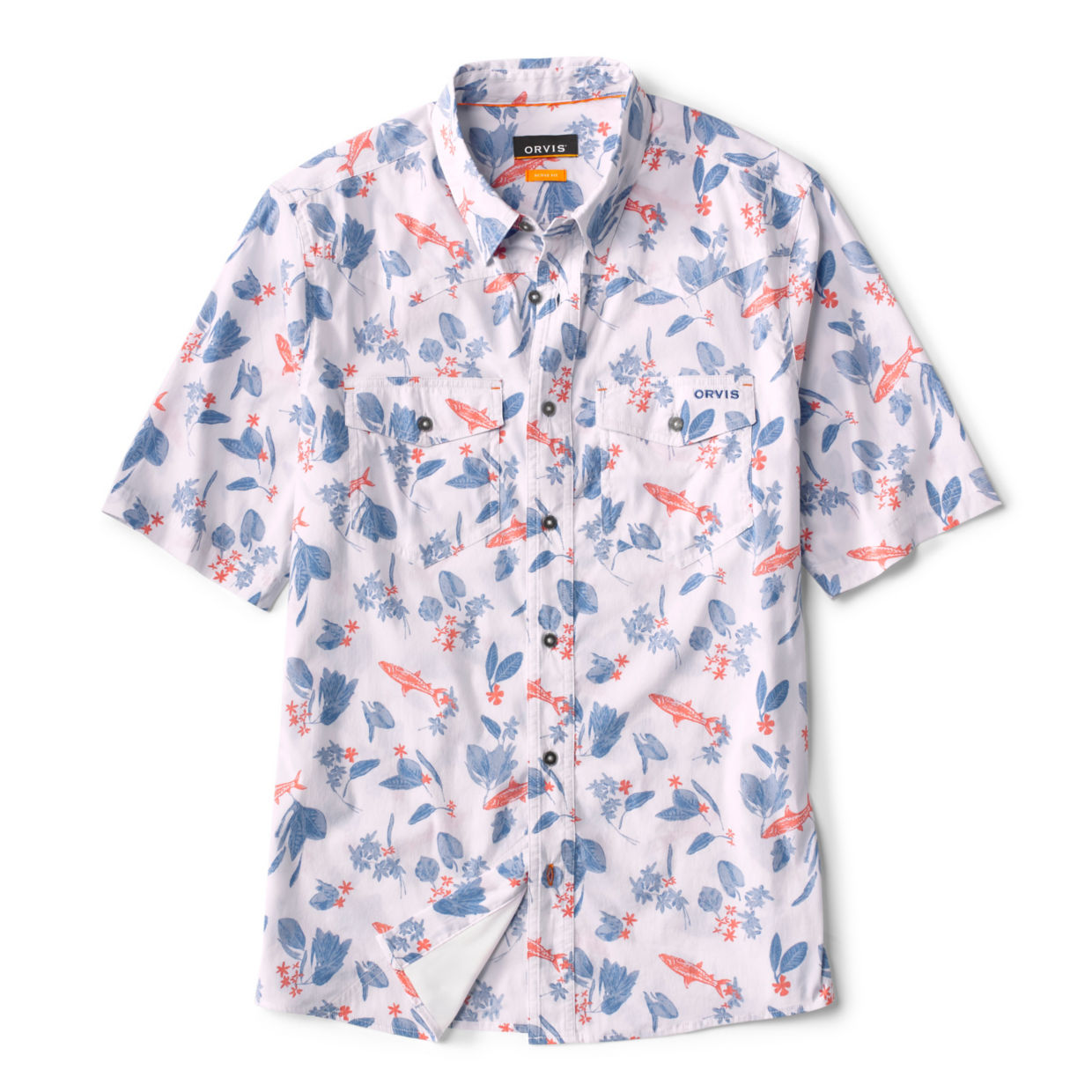 Men's Guide 2.0 Western Print Short-Sleeved Sun Protection Shirt River Delta Size Large Cotton/Nylon/Recycled Materials Orvis