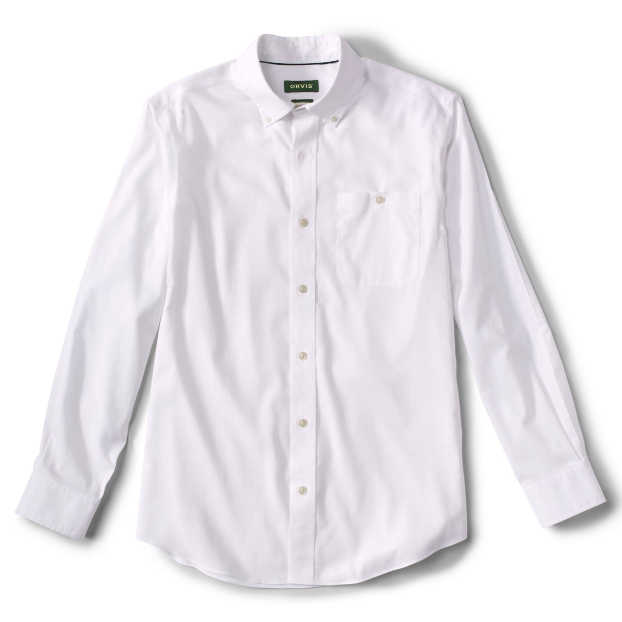 Men's No-Work, Work Wrinkle-Free Shirt White Size Medium Cotton Orvis
