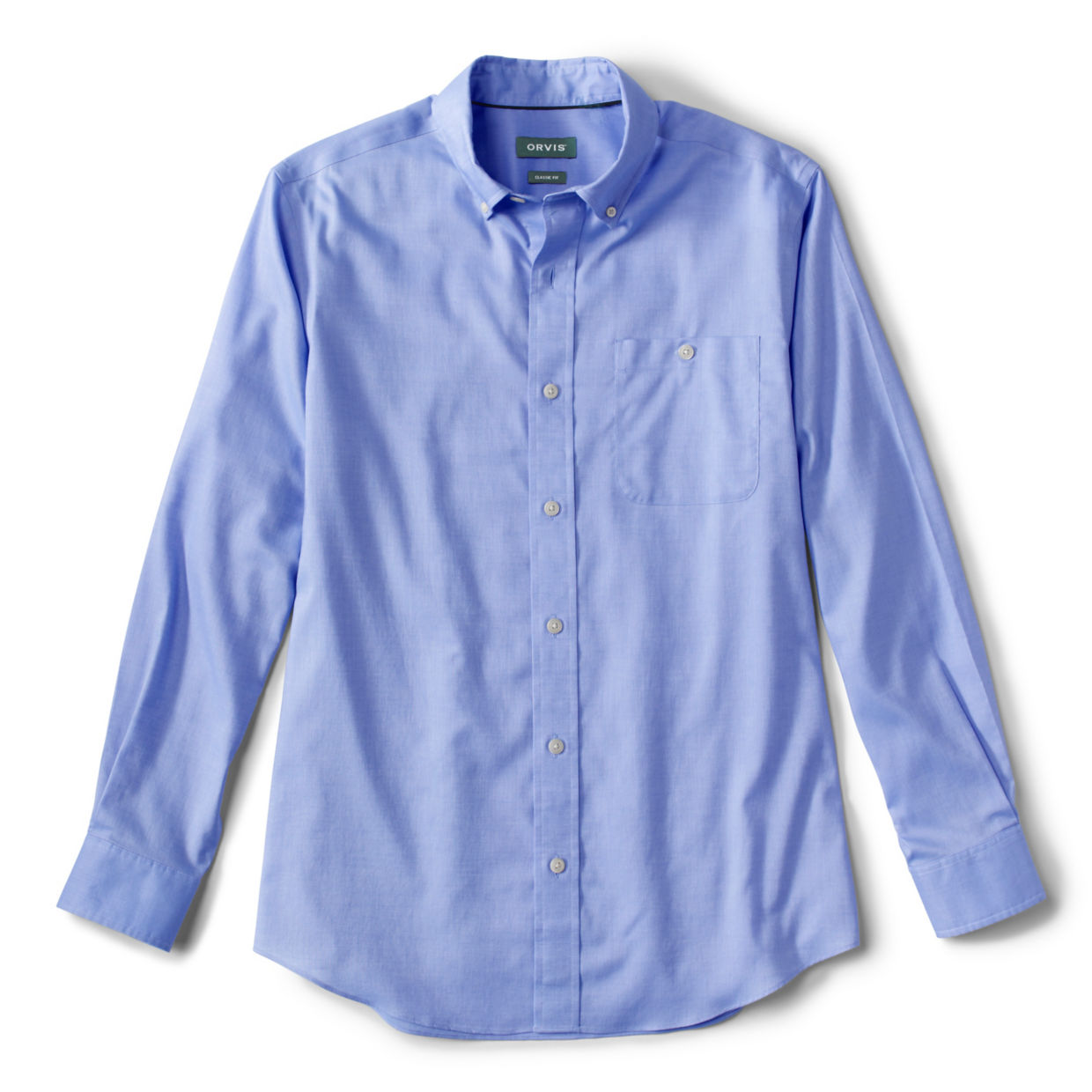 Men's No-Work, Work Wrinkle-Free Shirt Blue Size Xl Cotton Orvis