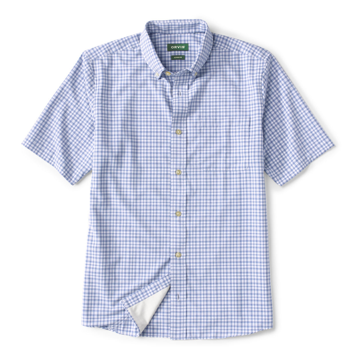 Men's Out-Of-Office Comfort Stretch Short-Sleeved Shirt River Delta Size Medium Polyester Orvis