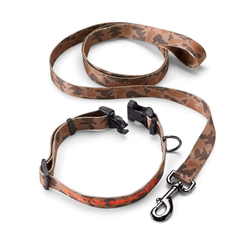 Personalized Adjustable Dog Collar with Leash Orvis Camo 