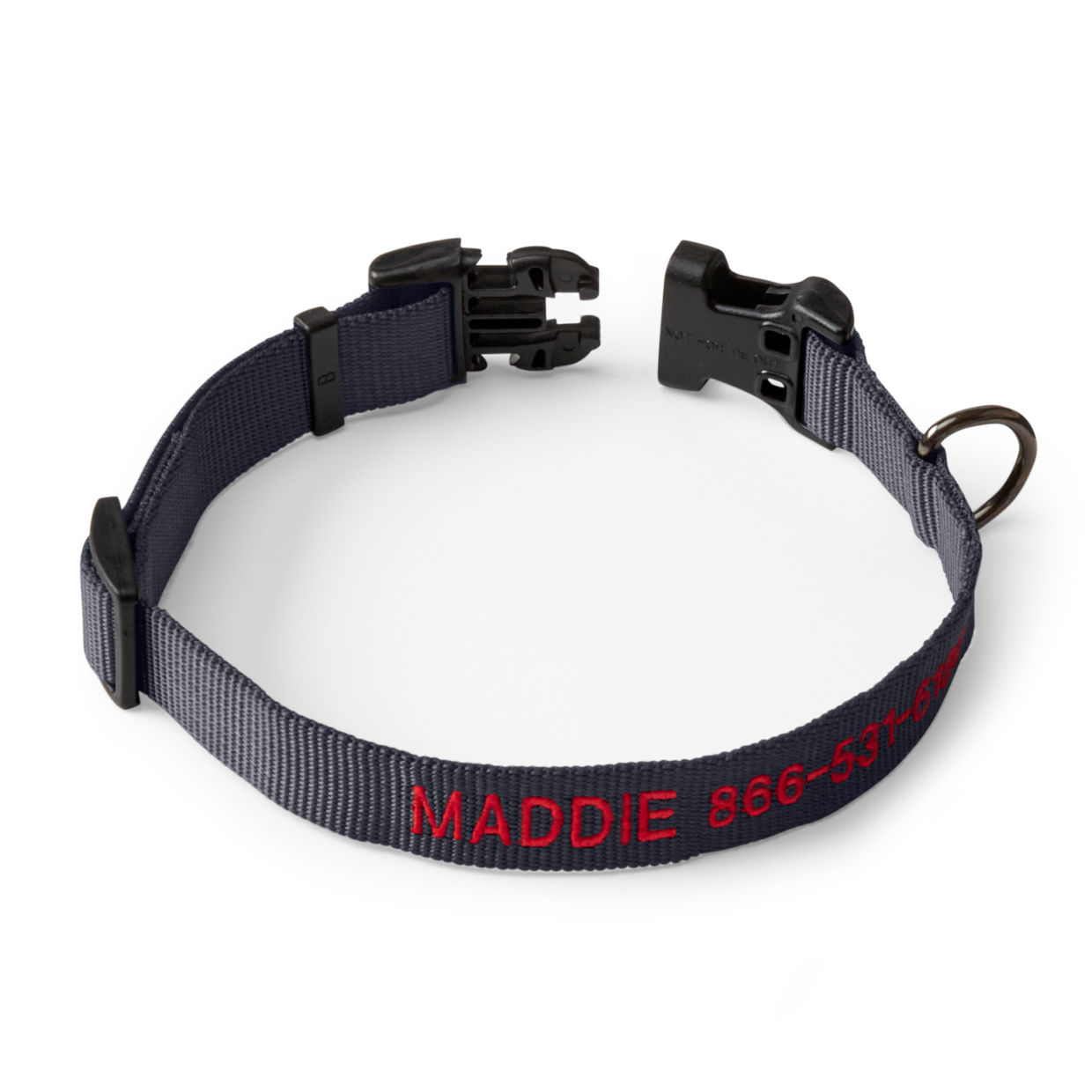 Personalized Side-Release Buckle Dog Collar Asphalt Size Large Nylon Orvis