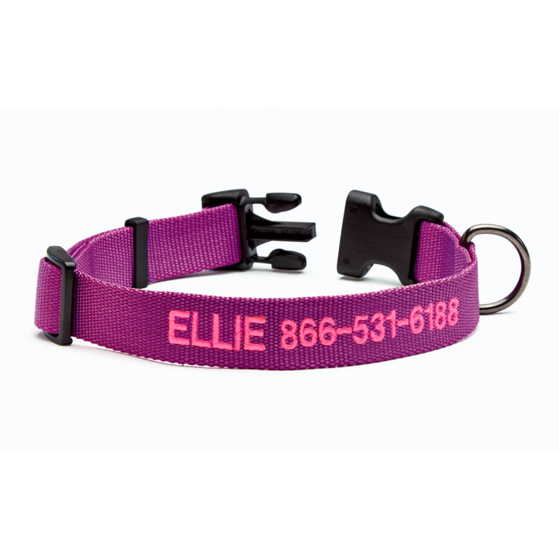 Personalized Side-Release Buckle Dog Collar Orchid 
