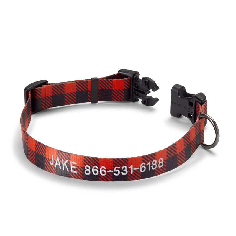 Personalized Side-Release Buckle Dog Collar Buffalo Check 