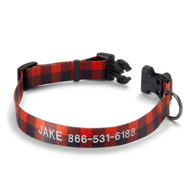 Personalized Side Release Buckle Dog Collar Buffalo Check 