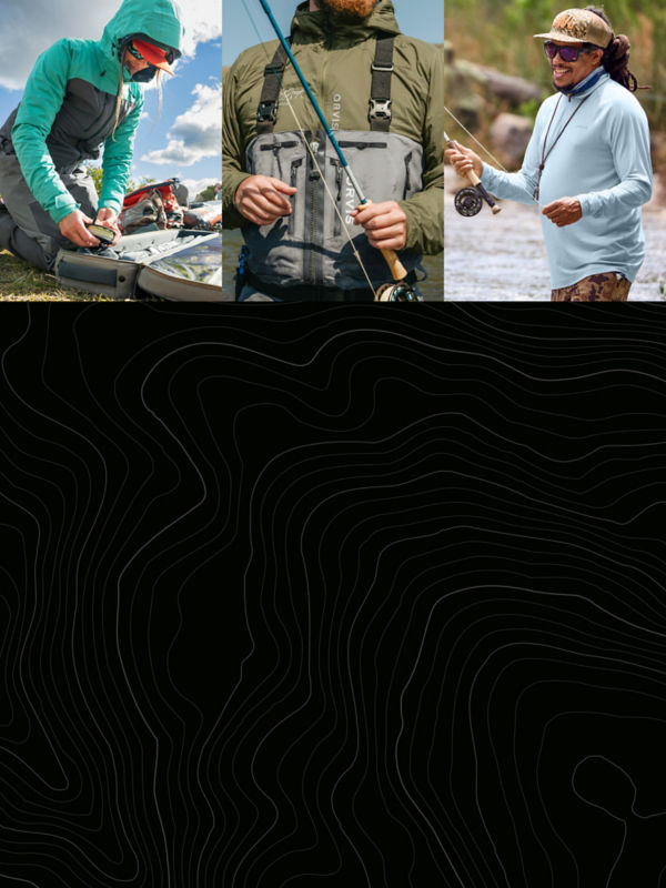 An image collage of several different anglers fishing in different conditions.