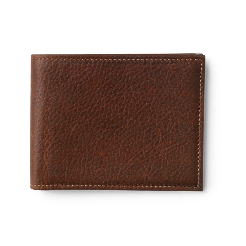 American Bison Thinfold Leather Wallet - BROWN image number 1