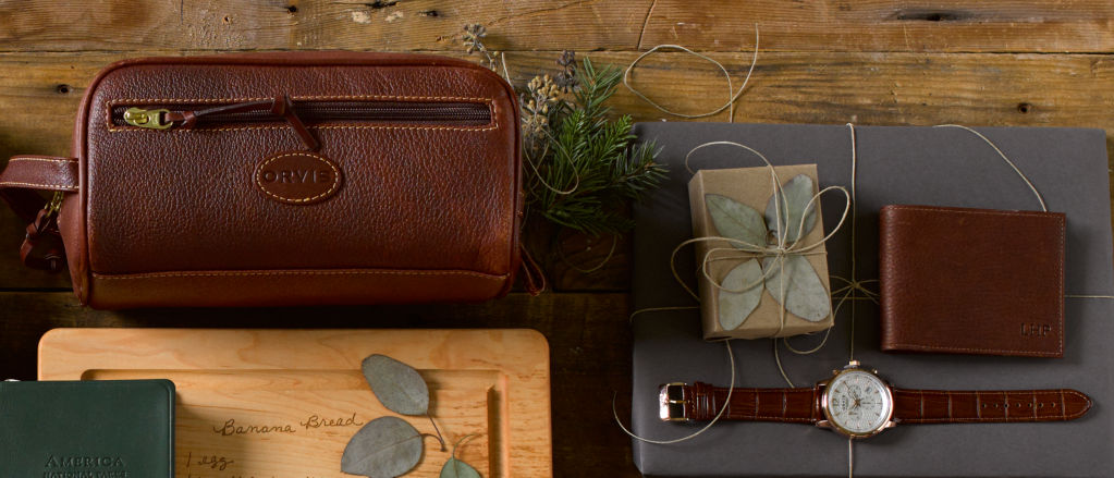 An assortment of Orvis gifts that can be personalized