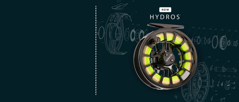 A hydros reel on a technical drawing background.