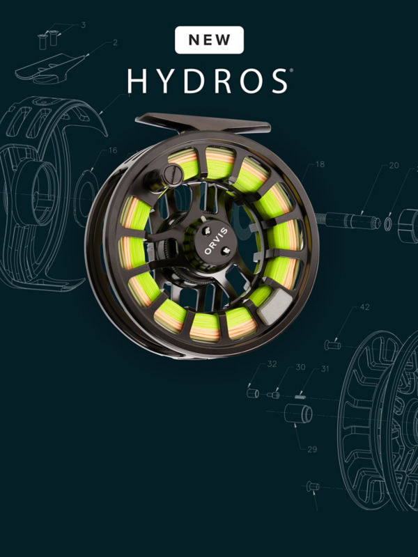A hydros reel on a technical drawing background.