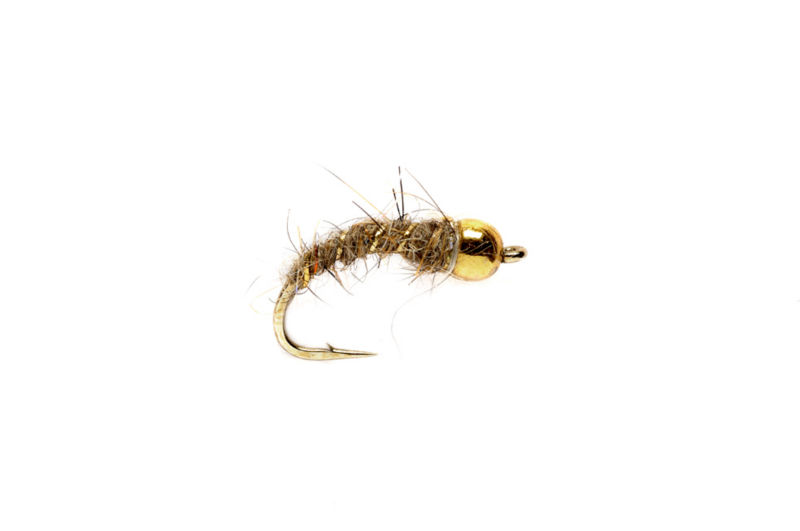 BH-22 1 DOZEN GOLD BEAD HEAD ORANGE AND HARE´S EAR NYMPHS FOR FLY FISHING 