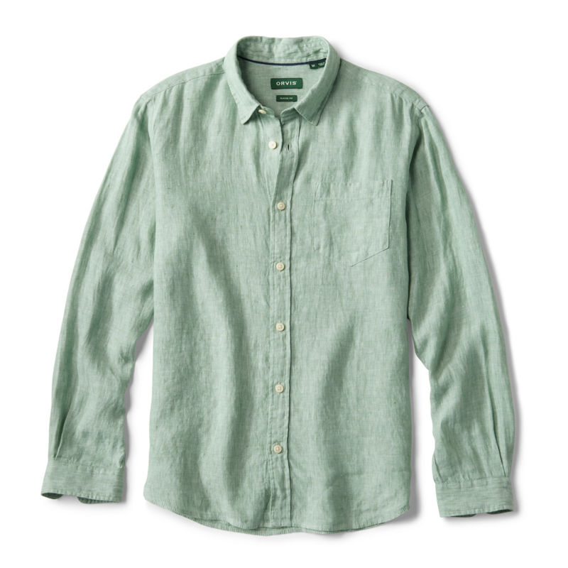Pure Linen Long-Sleeve Shirt - ALOE image number 0