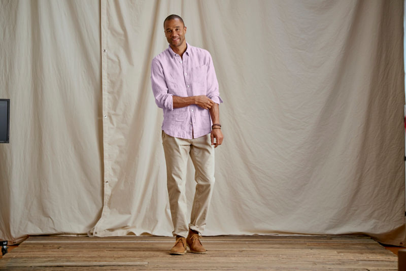 Pure Linen Long-Sleeve Shirt - SPRING LILAC image number 0