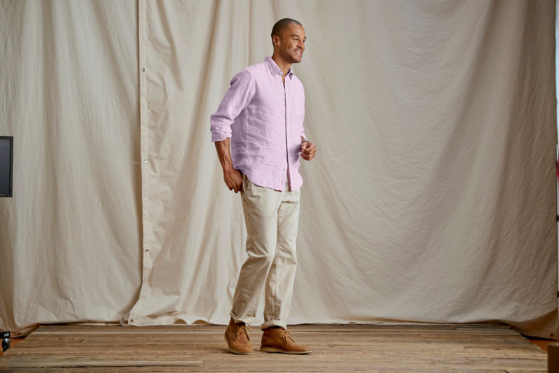 Pure Linen Long-Sleeve Shirt - SPRING LILAC image number 2