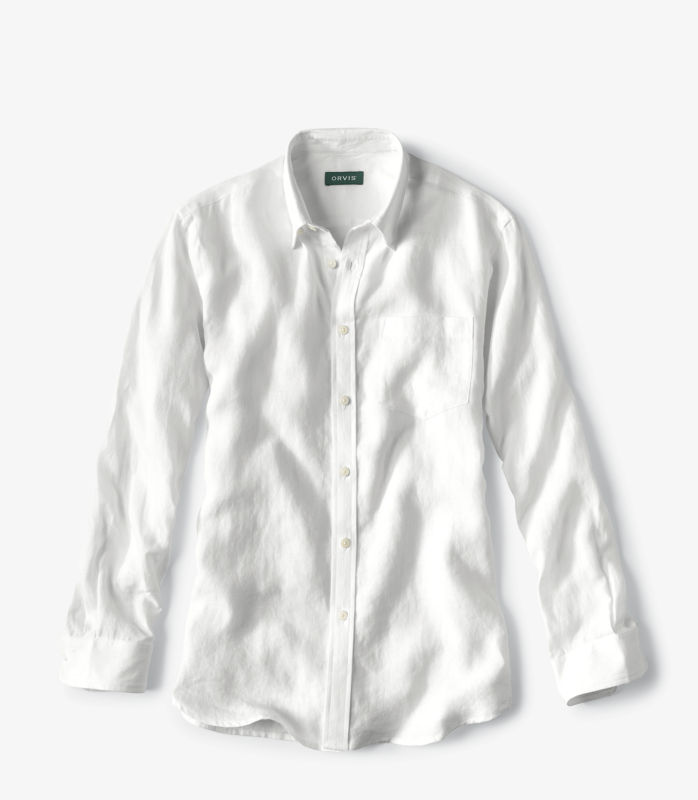 Pure Linen Long-Sleeve Shirt - WHITE image number 2