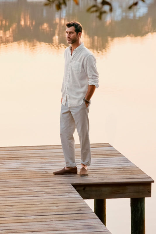 Ultimate Khakis Trim Fit Plain-Front Pants - STONE image number 1