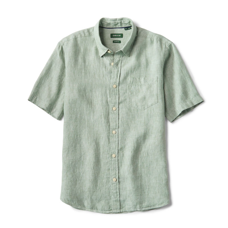 Pure Linen Short-Sleeve Shirt - ALOE image number 0